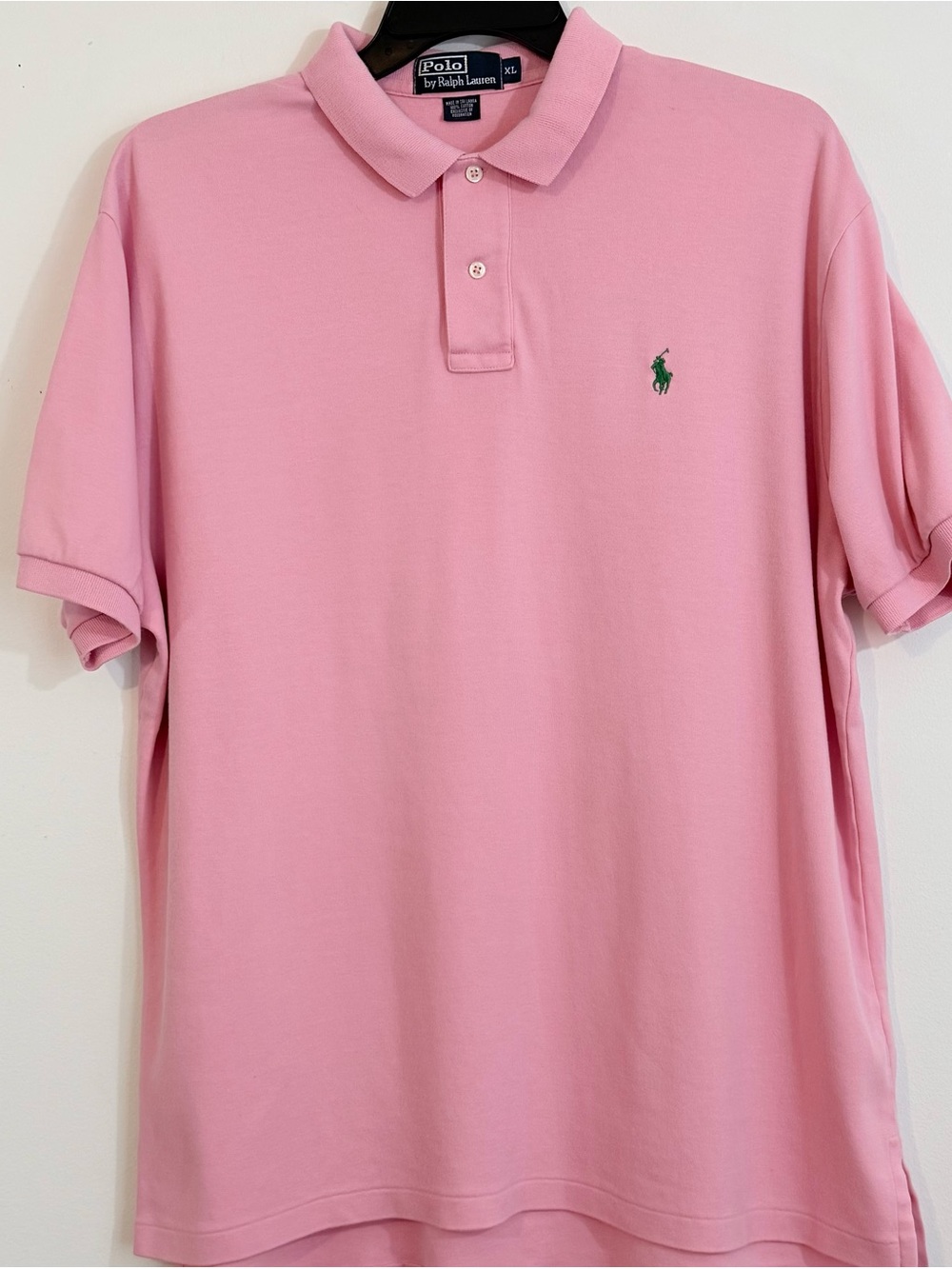 Polo Ralph Lauren Pink Green Pony Cotton Polo Shirt XL Classic Fit